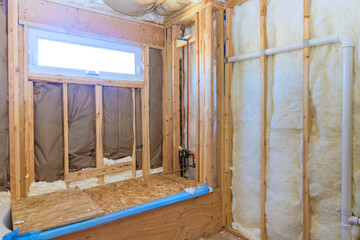 Construction of an insulation wall for new residential building