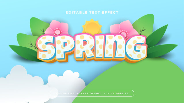 Colorful spring 3d editable text effect - font style
