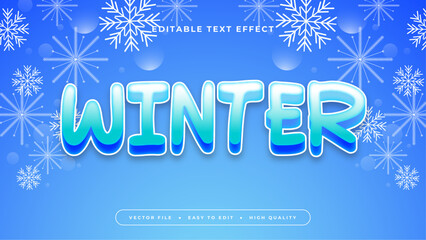 Blue and white winter 3d editable text effect - font style