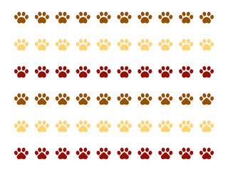 フラット肉球パターンラインセット：茶色