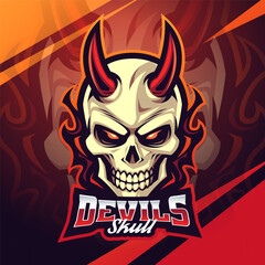 Devil skull mascot logo design