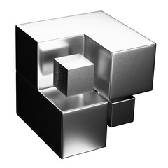 3D Chrome. 3D Abstract Shape. 3D Geometric Chrome.