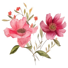 watercolor flowers Illustration flower arrangement or bouquet colorful spring flowers, Perfectly for Wedding with flowers, arrangements for greeting card or invitation design