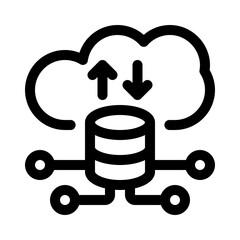 Fototapeta premium cloud storage line icon