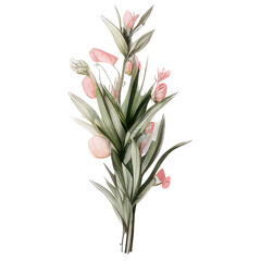 Fototapeta premium watercolor flowers Illustration flower arrangement or bouquet colorful spring flowers, Perfectly for Wedding with flowers, arrangements for greeting card or invitation design