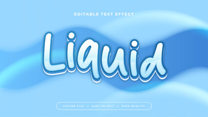 Blue and white liquid 3d editable text effect - font style