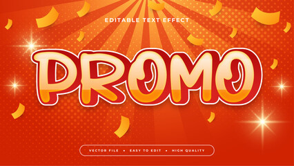 Red and orange promo 3d editable text effect - font style - obrazy, fototapety, plakaty