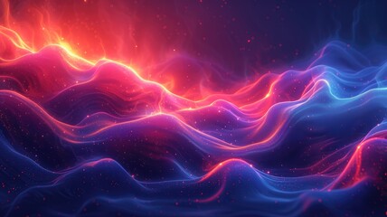 vibrant neon wave abstract