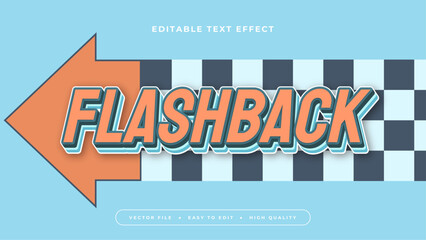 Blue orange and green flashback 3d editable text effect - font style