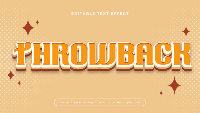 Yellow white and red throwback 3d editable text effect - font style