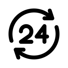 24 hours support glyph icon