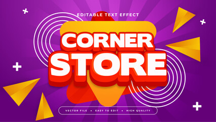 Colorful corner store 3d editable text effect - font style