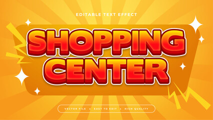 Orange yellow and white shopping center 3d editable text effect - font style