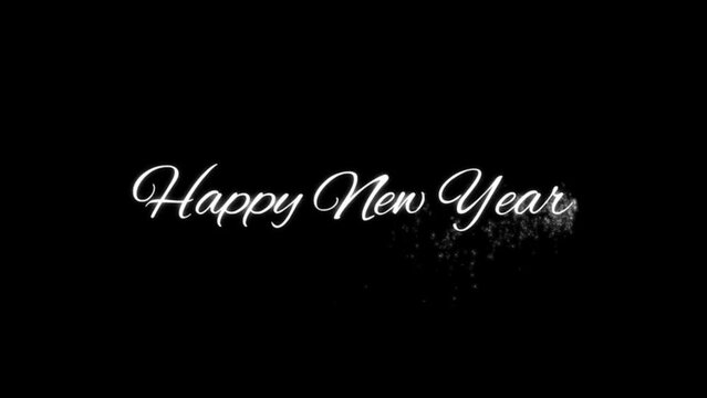 happy new year teks animation