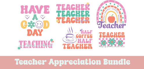 Fototapeta na wymiar Teacher SVG, Teacher Appreciation Bundle