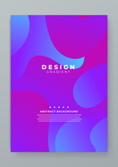 Blue and purple violet vector illustration abstract gradient poster with wave shapes. Modern template for background, posters, ad banners, brochures, flyers, covers, websites