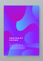 Blue and purple violet abstract gradient poster with wave shapes. Modern design template for posters, ad banners, brochures, flyers, covers, websites. Vector illustration
