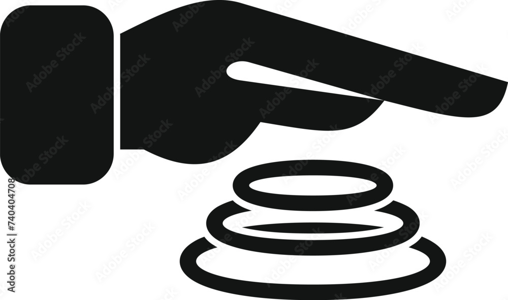 Poster fast security scan icon simple vector. palm security. smart privacy code