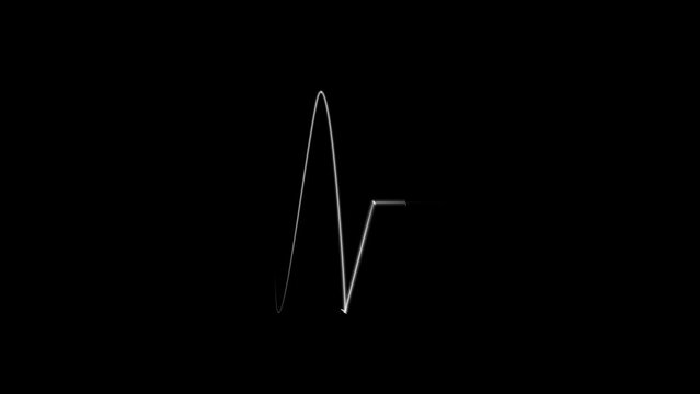 cardiogram cardiograph oscilloscope screen, ECG cardiogram oscilloscope monitor heartbeat line shows heart rate on black background