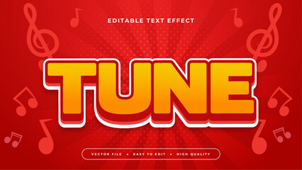 Red and orange tune 3d editable text effect - font style - obrazy, fototapety, plakaty