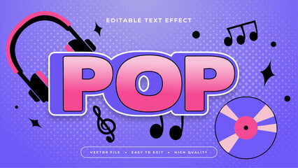Pink black and purple violet pop 3d editable text effect - font style