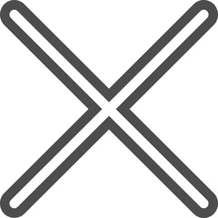 brown close icon, outline, vector illustration.