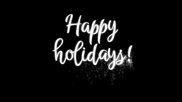 happy holidays teks animation