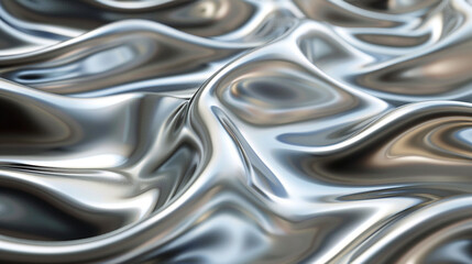 AI art, simple silver wave background　シルバーの背景