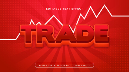 Red and white trade 3d editable text effect - font style