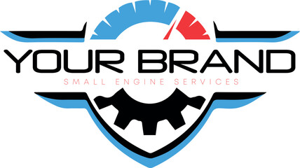 Auto repair service logo, badge, emblem, template.