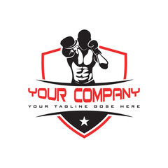 Logo for a boxing company or brand vector design