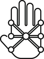 Point palm scanning icon outline vector. Voice verification. Access data id