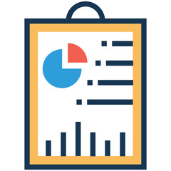 Flat vector icon of graph 
