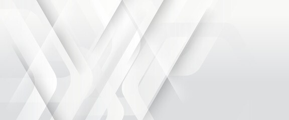 Fototapeta premium White vector gradient abstract banner design. Graphic design element modern style concept for background, banner, flyer, card, wallpaper, cover, or brochure
