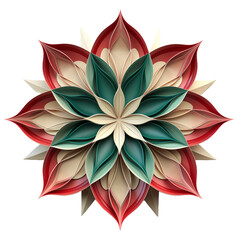 Fototapeta premium Mandala fractal design element with flower pattern isolated on transparent background