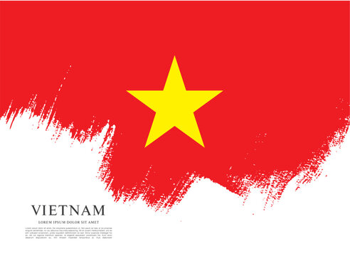 Flag of Vietnam, brush stroke background