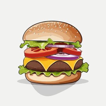 burger isolated on white