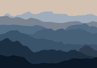 mountains landscape vector, vector illustration for background design.