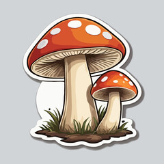 mushrooms illustration isolated on white 