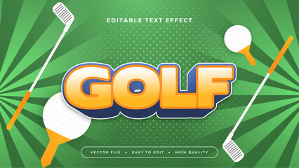 White yellow and green golf 3d editable text effect - font style