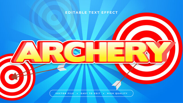 Yellow red and blue archery 3d editable text effect - font style