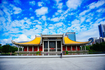 Taipei, Taiwan, Republic of China, 01 21 2024: National Dr. Sun Yat-Sen Memorial Hall at Taipei, Taiwan, Republic of China. It is a memorial to the ROC's National Father, Dr. Sun Yat-sen