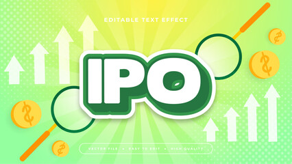 Green white and yellow IPO 3d editable text effect - font style