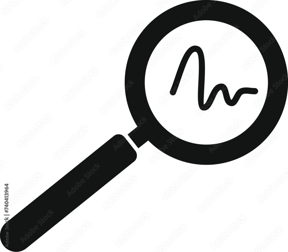 Poster search handwriting signature icon simple vector. detect privacy. software sound