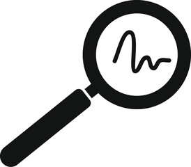 Search handwriting signature icon simple vector. Detect privacy. Software sound