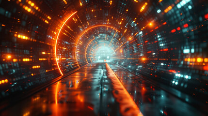 Obraz premium In a topsecret government facility a team of intelligence analysts monitor a finance hologram that displays sensitive economic data from around the world. Using advanced algorithms