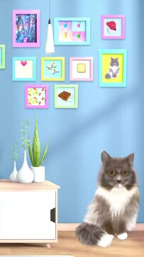 [Mobile] KAWAII NECO | cat with a flailing tail
素敵なリビングで尻尾をフリフリしている可愛らしい猫。モバイルサイズのアニメーションです。
Cute cat flicking its tail in a nice living room. Mobile size animation.