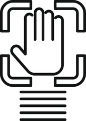 Palm scan privacy icon outline vector. Bio scan. Individual detect human