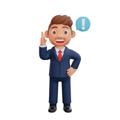 3d Illustration Businessman having doubt