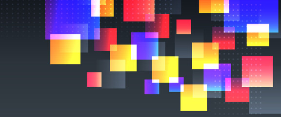 Colorful vector abstract geometric shapes banner. For cover design, book design, poster, cd cover, flyer, website backgrounds or advertising